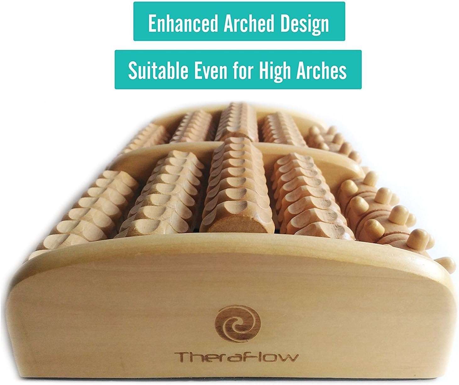 TheraFlow Large Dual Foot Massager Roller - Plantar Fasciitis, Heel, Arch Pain Relief -Enhanced Model 2019- Laminated Foot Chart & Detailed Instructions Included - Stress Relief, Relaxation Gift: Health & Personal Care
