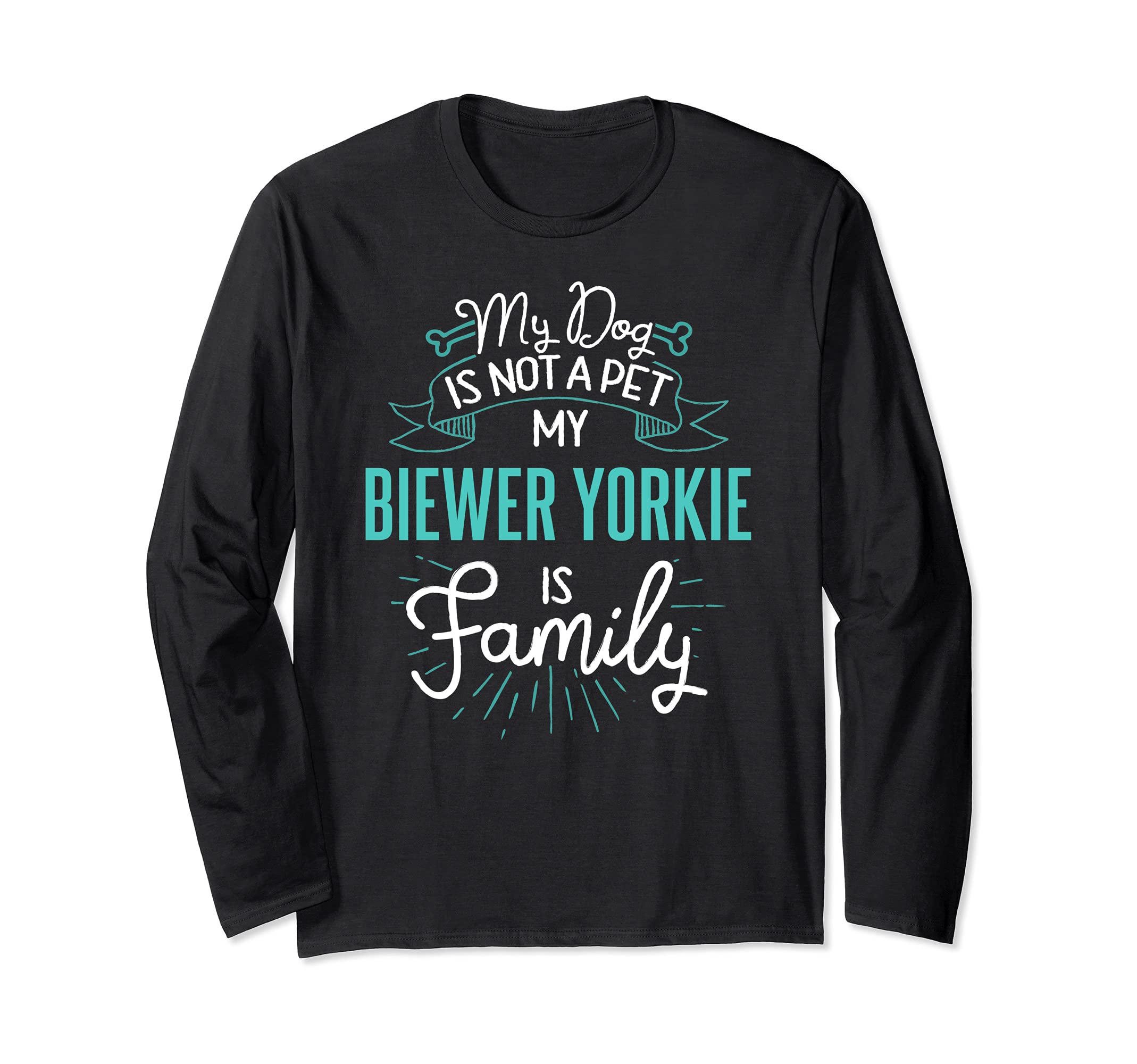 Cute Biewer Yorkie Design Family Dog Giftn Long Sleeve T-Shirt
