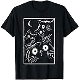 Vintage Black cat Moon T-Shirt