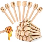 HANSGO Wooden Honey Dipper Sticks, 20 Pack 3 Inch Mini Honey Stirrers for Jars Dispense and Drizzle, Natural Wood Wand for Tea Party, Wedding Favors, Baby Shower Gifts