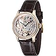 Thomas Earnshaw Mens 42mm Bauer Mechanical Skeleton Automatic Watch with Genuine Leather Strap or Stainless Steel Bracelet ES-8049