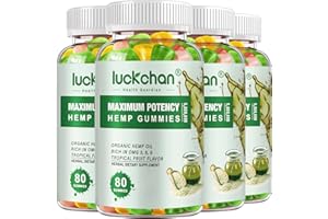 LUCKCHAN (4 Packs) Omega 3-6-9 Gummies High Potency - Pure Extra Strength Organic Gummies - 100% Natural Gummy for Adults