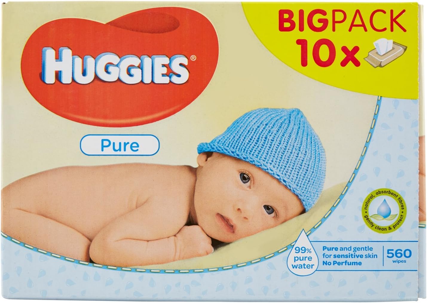 Huggies Pure 10 Paquets De 56 Lingettes Total 560 Lingettes Amazon Fr Hygiasne Et Soins Du Corps