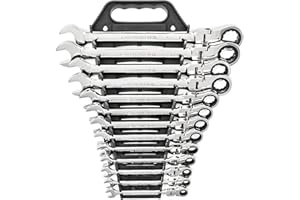 GEARWRENCH 13 Pc. 12 Pt. Flex Head Ratcheting Combination Wrench Set, SAE - 9702D