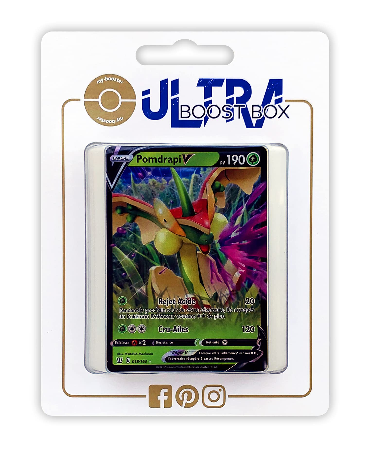 Pomdrapi V (Flapple V) 18/163 - Ultraboost X Epée et Bouclier 5 Styles de Combat - Box of 10 Pokemon French cards