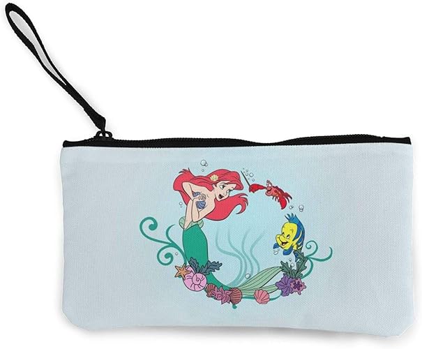Amazon 大容量 リトルマーメイド アリエル キャンバス 財布 小銭入れ 小物入れ 持ち運び便利 ウォレット ポーチ ペンケース おしゃれ 財布 かわいい ギフト 人気 アニメ グッズ 雑貨 Panmax 財布