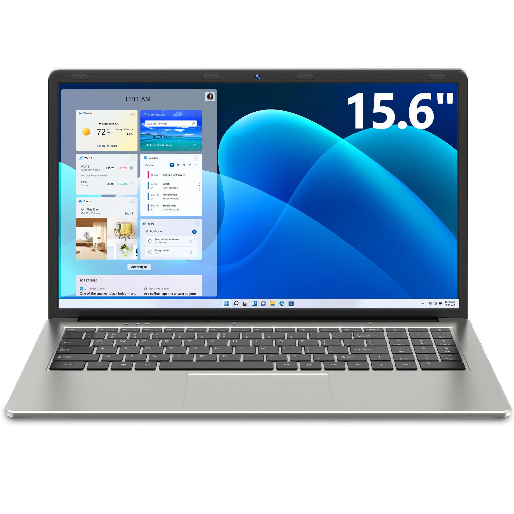 SGIN Laptop 15.6 Inch, 4GB DDR4 128GB SSD Laptops Computer with Intel Celeron Quad Core Processor, Intel UHD Graphics 600, Mini HDMI, Webcam, 2.4G/5GHz WiFi, 2*USB3.2, Bluetooth4.2