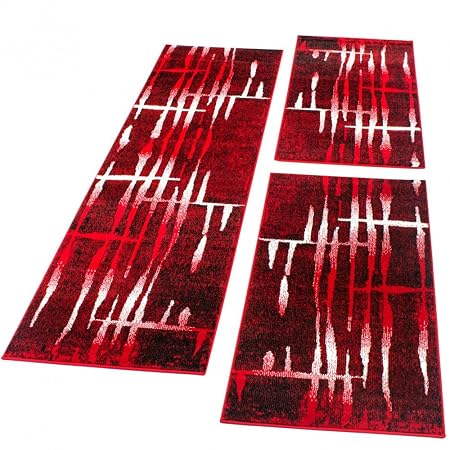 Phc Bettumrandung Laufer Teppich Brucken Meliert Design In Rot