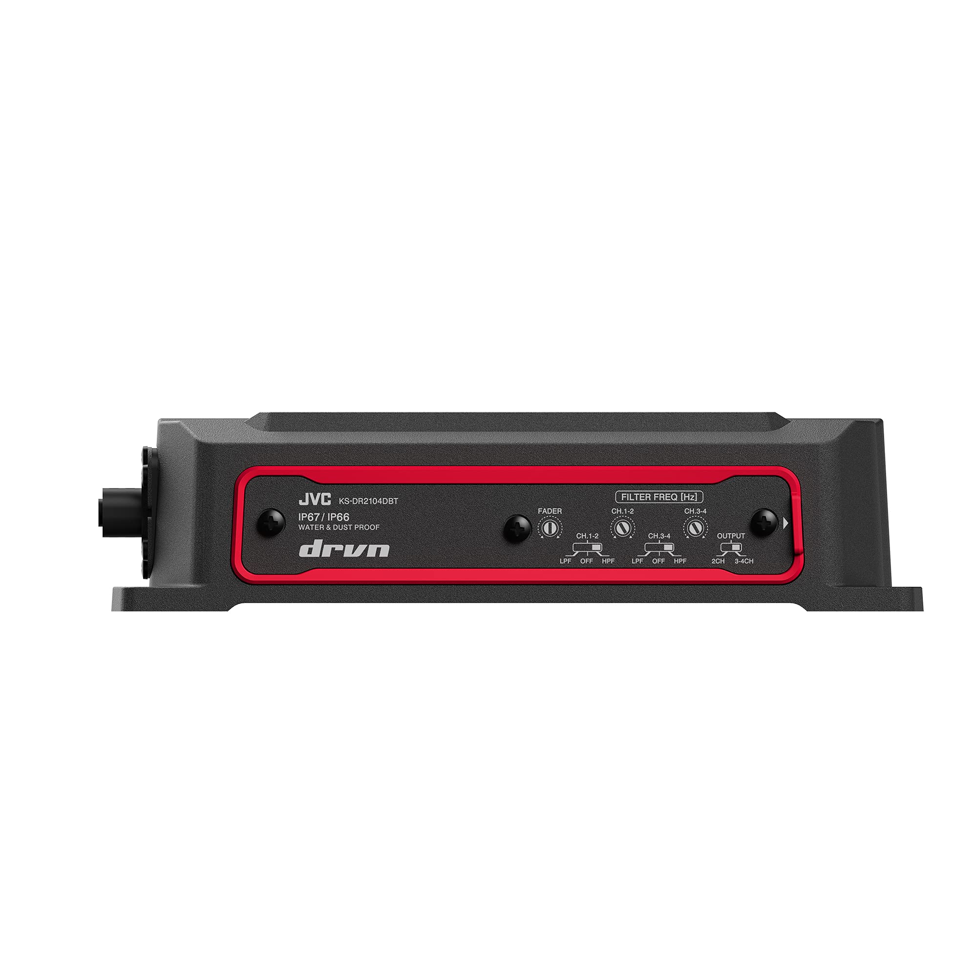 JVC KS-DR2104DBT Compact 4-Channel 600 Watt Car Amplifier with Bluetooth Streaming. Built for Marine, ATV and Powersport Applications. Waterproof, Dustproof, Rust Proof and Vibration Proof