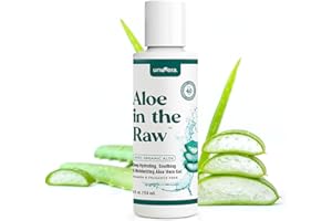 Univera Aloe in the Raw, 100% Pure Organic Aloe Vera Gel, Suitable for All Skin Types, Sunburn Relief, Heals Minor Cuts, Scrapes, & Burns, No Sticky Residue, 4.0oz.
