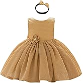 0-6T Baby Girls Dress Princess Dress Special Occasion Formal Gowns Backless Pageant Wedding Party Dresses with Headwear