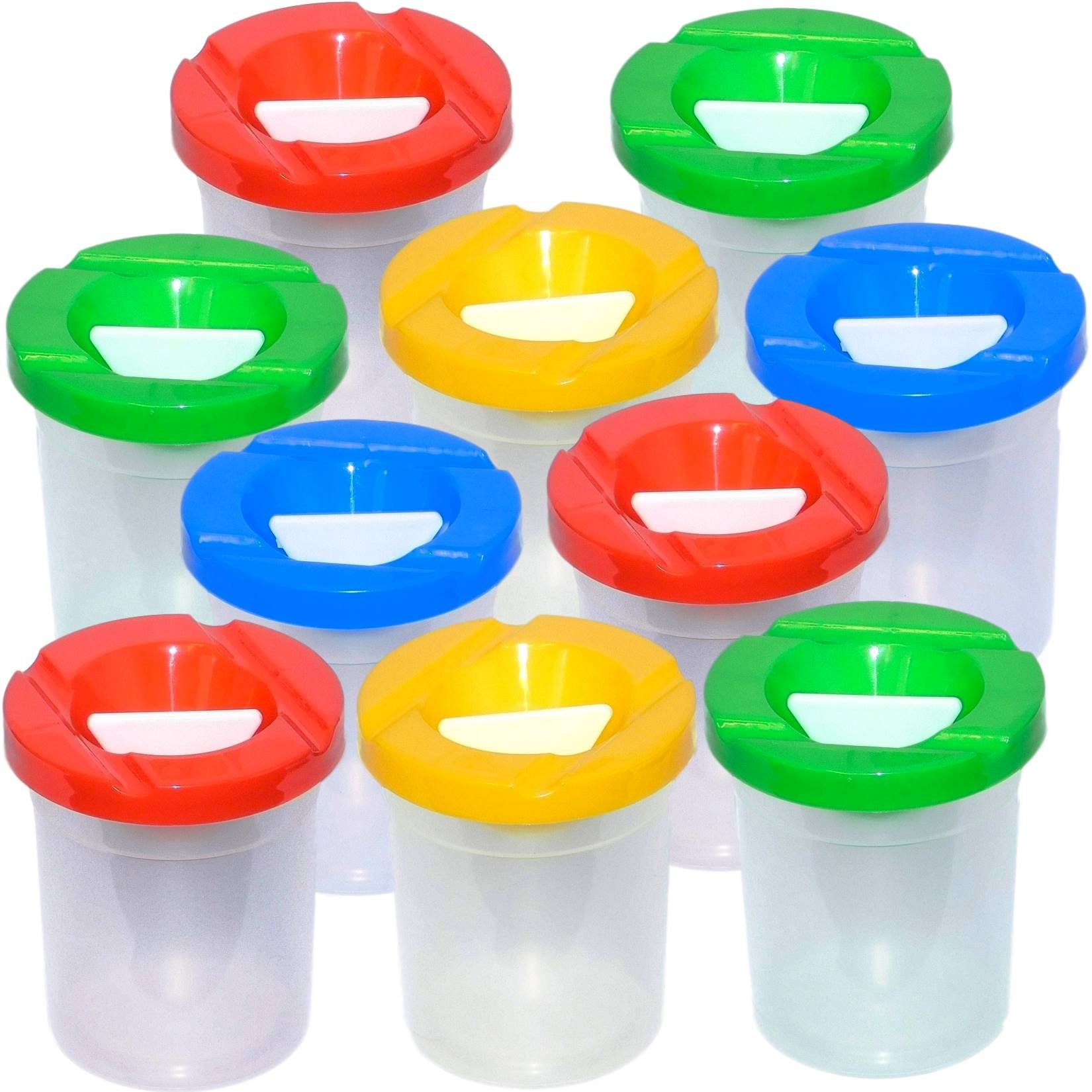 10 Non-Spill Paint Pots with Plastic Stoppers