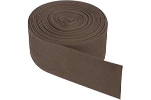 PATIKIL Cotton Twill Tape 2 Inch 10 Yards Cotton Ribbon Bias Binding Tape Herringbone Webbing Trim for Sewing Gift Wrapping Craft DIY Deep Coffee