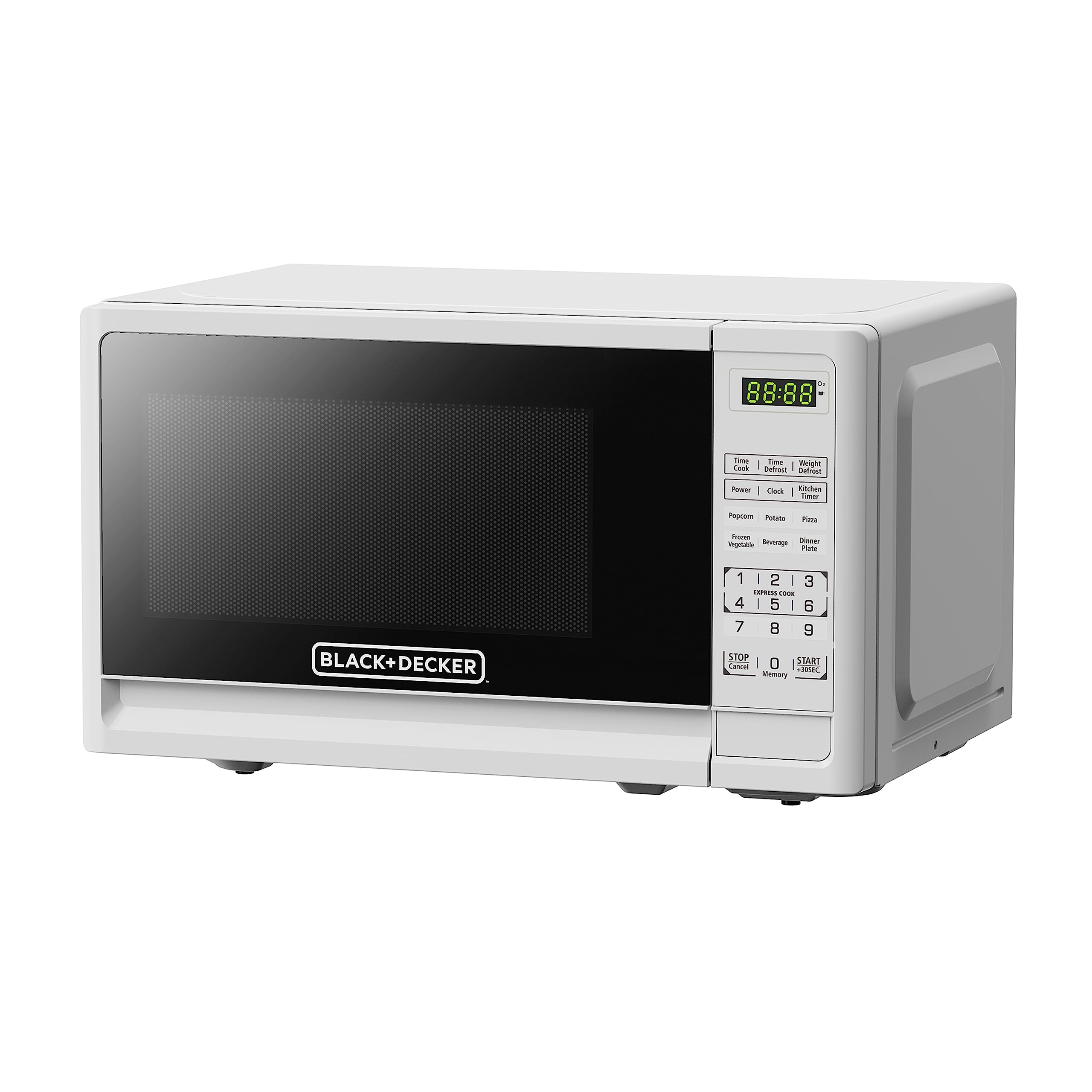 BLACK+DECKER Compact Countertop Microwave Oven 0.7 Cu. Ft. 700-Watts with LED Lighting, Child Lock, White