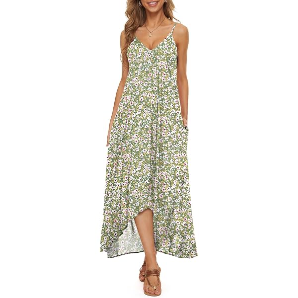 chinese dress ladies Angie Women's Printed Twist Front Keyhole Maxi Dress at Amazon Women's  Clothing store main image 0