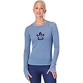 CERTO NHL Women's Long Sleeve Bodycon Shirt, Slim Fit Crewneck Tee, Officially Licensed Fan Apparel