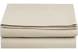 Elegant Comfort Premium Hotel Quality 1-Piece Flat Sheet, Luxury & Softest 1500 Thread Count Egyptian Quality Bedding Flat Sheet, Wrinkle, Stain and Fade Resistant, Queen, Cream