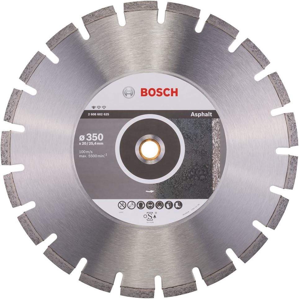 Bosch 2608602625 Diamond Cutting Disc Standard for Asphalt, Silver, 350mm diameter