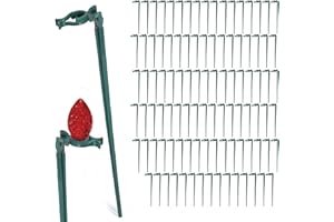 NEW TRADITIONS Universal Christmas Light Yard Stakes, Outdoor Lawn Stakes for C-Series & LED Mini Holiday Lights, Ground Stake Light Holders for Driveways, Pathways - 7.5 inches (Pack of 100)