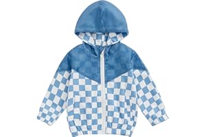 MBMSHEGH Toddler Baby Grils Boys Hoodie Zipper Waterproof Patchwork Raincoat Lightweight Windbreaker Outwear Rain Jacket 1-4T