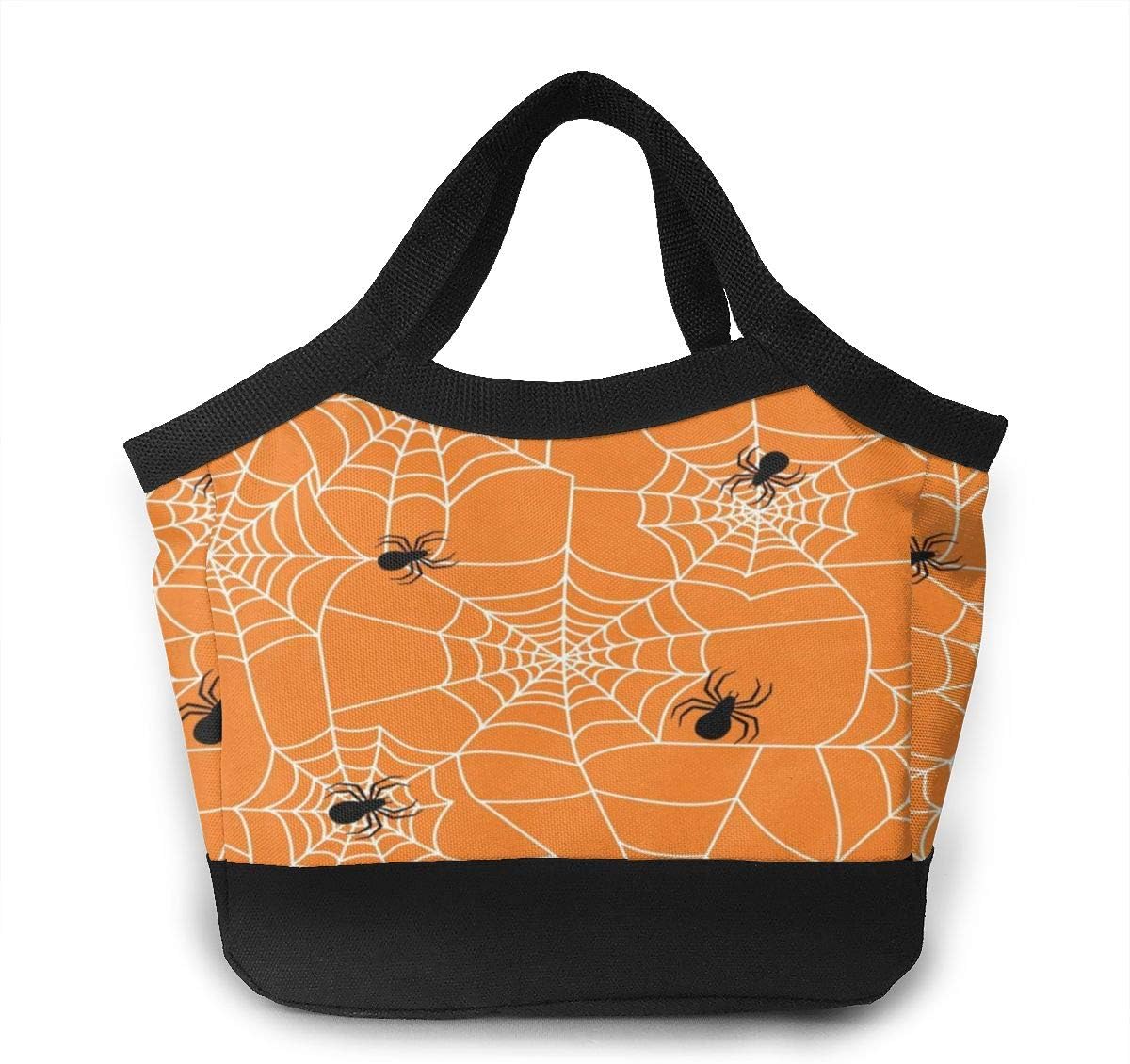White Spiderweb Black Halloween Insulated Waterproof Cooler Box Container Soft Case Baby Lunchbox Handbag Work Travel Outdoor Thermal Lunch Tote Bag School/Office Storage Pouch Food Carrying
