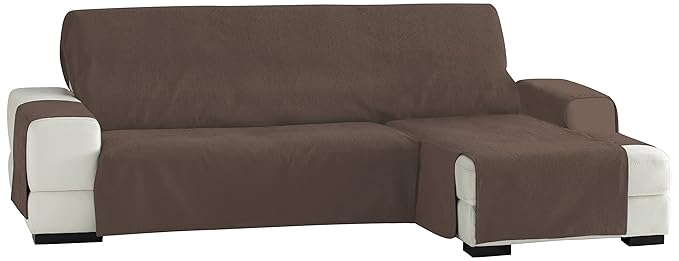 Zoco Sofa Überwurf Chaise Longue 240 cm. rechts Frontalsicht - Fb. 17-braun