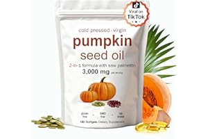 KITABIO Pumpkin Seed Oil Capsules | Pumpkin Seed Oil with Saw Palmetto - Cold-Pressed | Easy-to-Swallow Softgels – Resealable