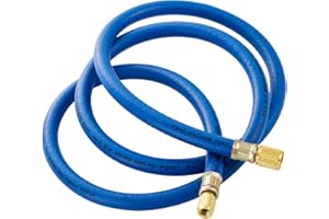 TIGBEAR 3/8" Vacuum Refrigerant Hose, High Flow HVAC Vacuum Hose 3/8 FL to 1/4 FL for R410A R134A R404A R12 R22 System, 800 PSI Working Pressure, 72 Inch