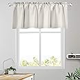 KEQIAOSUOCAI Beige Window Valance 52 Inch by 18 Inch Blackout Valance Curtains for Kitchen Bathroom 1 Panel, Cream White, 52W x 18L
