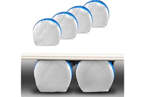 MORNYRAY Tire Covers 4 Pack,Waterproof Anti-UV Snow Sun Rain Tire Covers for Truck,RV, SUV, Trailer, Camper. (Silver, Fit 27-29 Inch Tire Diameters)