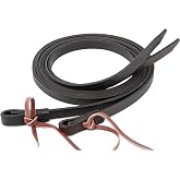 Jeereal Leather Split Reins, Heavy Oil Weighted,Broken in,Supple Ranch Reins for Western Horse ProTack, 5/8" x 7'