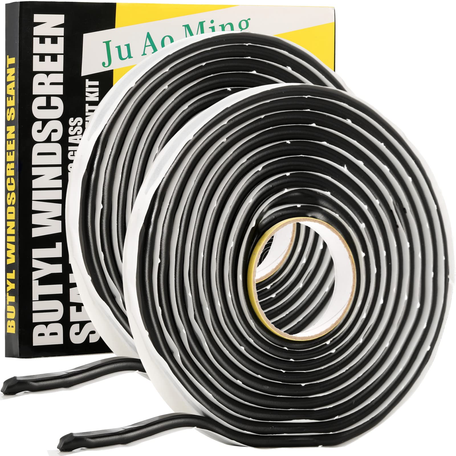 ZOOFOX 2 Pack Butyl Seal Tape, 3/8" x 30 Feet Black Rubber Sealant Tape for RV Patching, Window Caulking, Door, Headlight, Windshield, Boat Sealing, Roof Patching