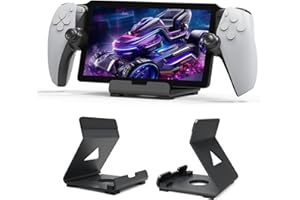 JDDWIN Alloy Stand Designed for Playstation Portal Handheld Console,Super Sturdy Gaming Accessories Storage Holder Stand Bracket Compatible with Switch/Steam Deck/ROG/and Mobile Phones (Black)