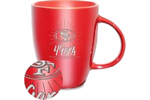 Rico Industries NFL Football Sunburst 18oz Laser Engraved Ceramic Lustre Mug