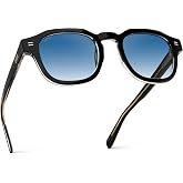 WearMe Pro Nelson Men's Retro Geometric Polarized Sunglasses, UV Protection | Shatter-Resistant Lenses, 5-Barrel Hinges, Perfect for Outdoor Activities, Includes Microfiber Pouch for Cleaning/Storage