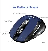 LeadsaiL Wireless Mouse Silent 6 Buttons 1600DPI 3 DPI Levels Windows Mac USB view 7