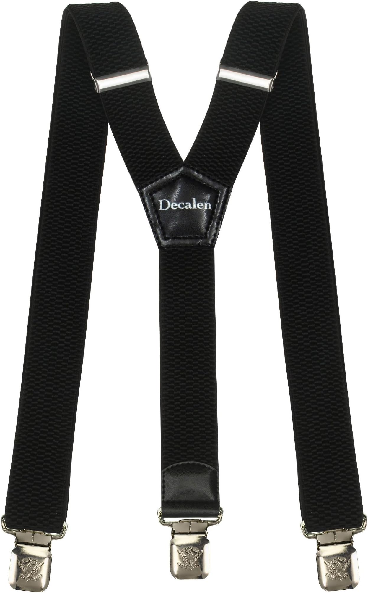 Mens Suspenders Wide Adjustable and Elastic Braces Y Shape with Very Strong Clips - Heavy Duty