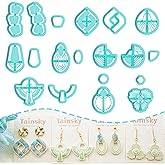 Tainsky 18 Shapes Embedded Polymer Clay Cutters - Gem Clay Jewelry Making Tools, Earring Cutters (A)