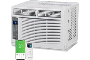 Bonnlo WIFI-Enabled 6000 BTU Air Conditioner Window Unit, Energy Saving Room Air Conditioner, AC Unit with Remote Control & Timer Function Ideal for Rooms up to 250 Square Feet, 115V/60Hz, White