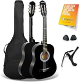 3rd Avenue XF 3/4 Size Classical Guitar Bundle with Nylon Strings Capo Gig Bag