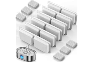 ECOCONUT 3.4Gal Dog Water Fountain for Large Dogs, 13L Stainless Steel Large Pet Fountain with Deeper & Wider Drinking Area, Automatic Dog Water Bowl Dispenser with Water Window & LED (Filters)