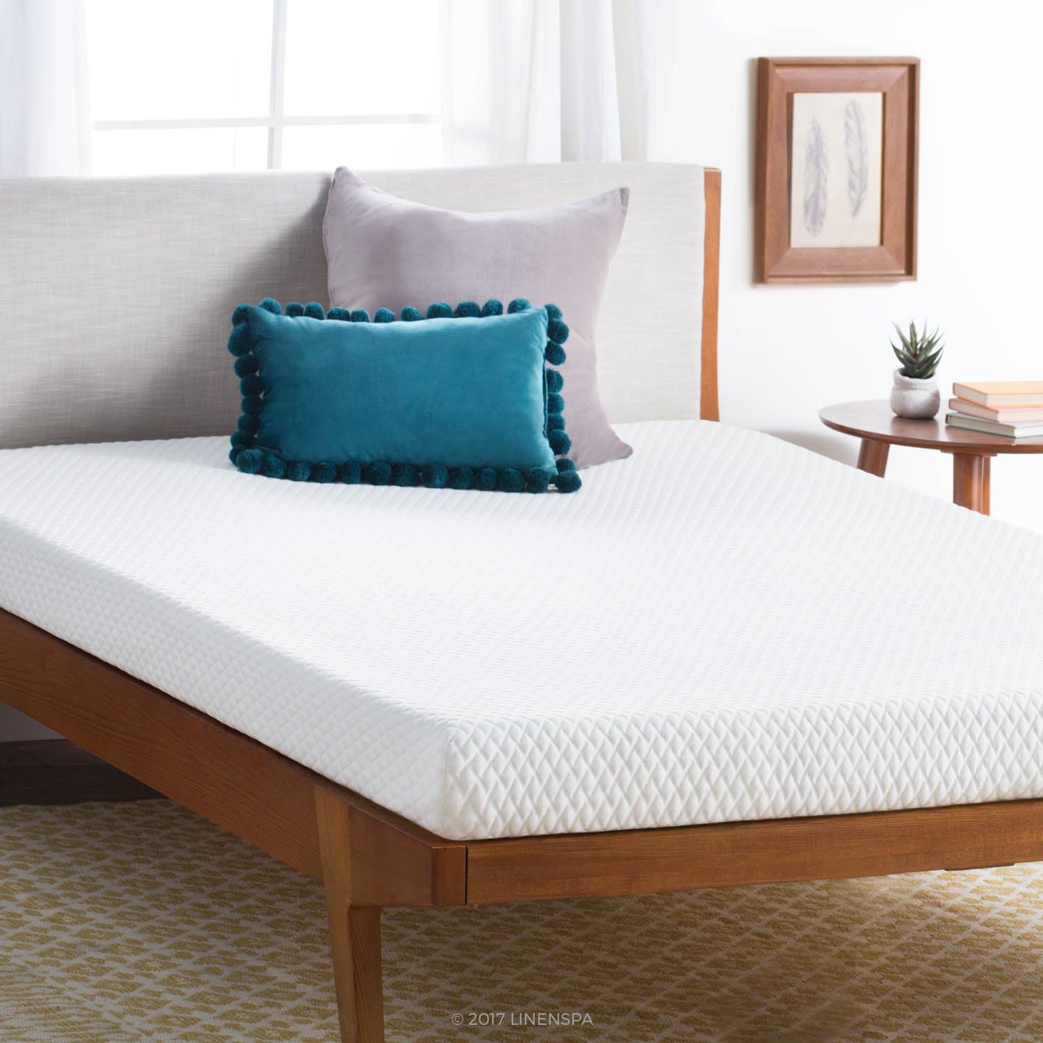 Linenspa 5" Gel Memory Mattress, Twin, White: Furniture & Decor