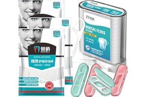 QUALIALL Dental Floss Picks, Flossers Picks for Adult Teeth, Packed in 1pc of Refillable Auto-Ejection-Case and 3pcs of Portable Cases, Hygienic Convenient, Smart Buy, 442pcs (White)