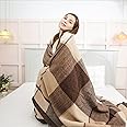 YOUR MOON Pure Wool Blanket Bed Twin Size, 100% Australian Natural Wool Bed Blanket, Washable Wool Blanket Throw, Hypoallergenic- Non-Itchy Or Scratchy Fabric (Coffee, 90 * 66)
