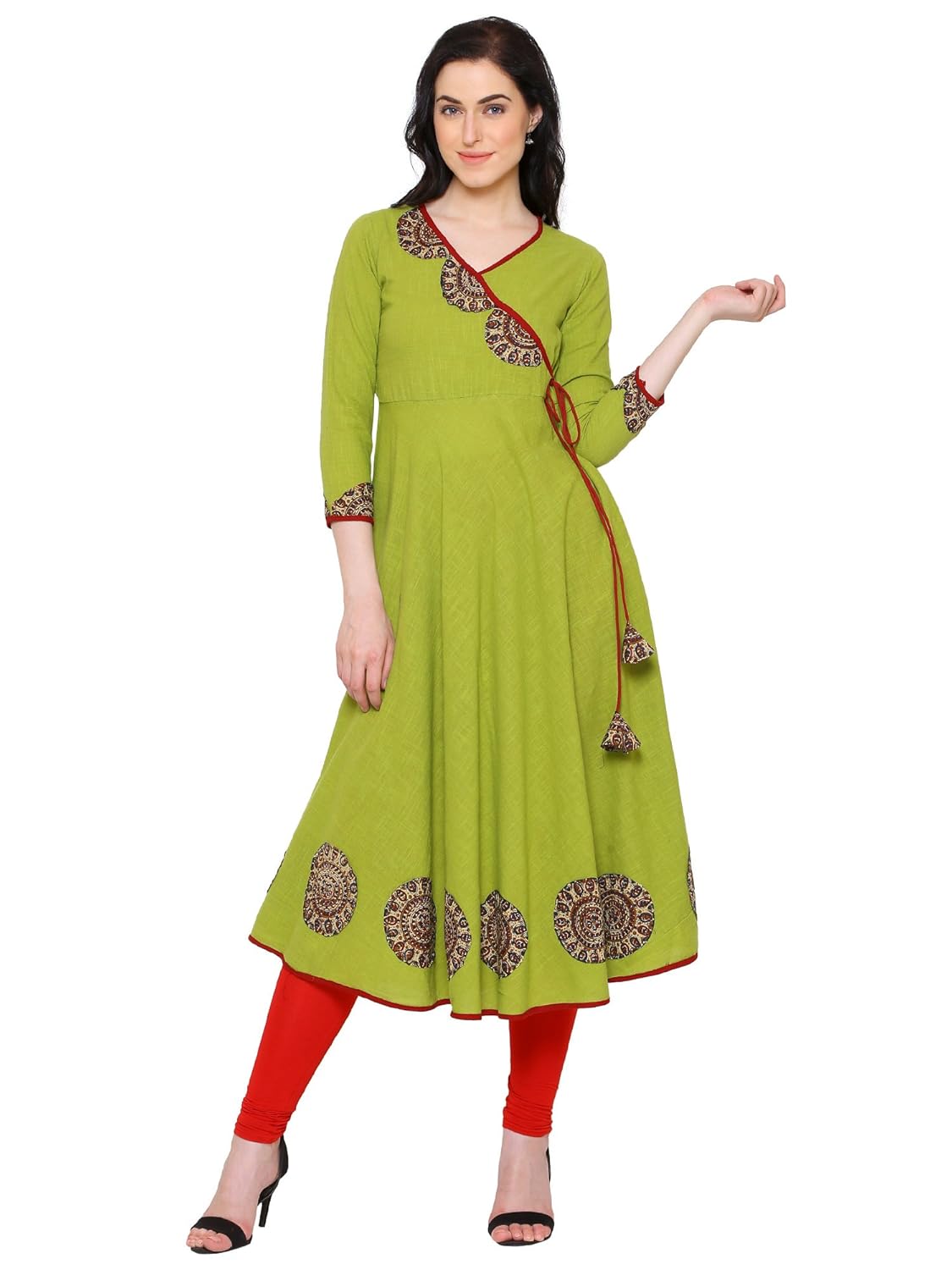 yash gallery women's cotton slub anarkali kurta