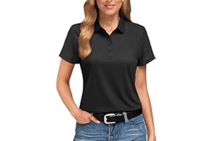 Boladeci Women's Golf Polo Shirts Short Sleeve UPF 50+ UV Protection Sun Shirts Quick Dry 4-Button Workout Summer Tops