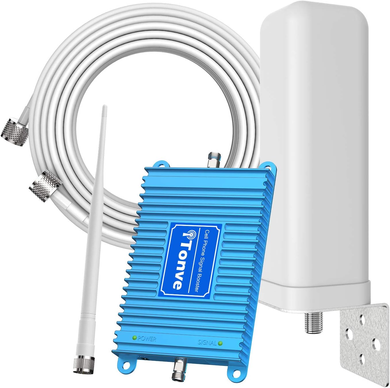 Home Cell Phone Signal Booster for Verizon AT&T T-Mobile 4G LTE 700MHz Band 12/13/17 Cellular Repeater Amplifier Kit with Outdoor Directional Yagi and Indoor Whip Antenna Supports Volte