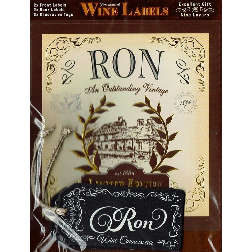 Personalised Wine Label 2 Pack "RON "