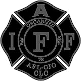 The 4" REFLECTIVE Black IAFF Union 3m Vinyl Firefighter Us Made