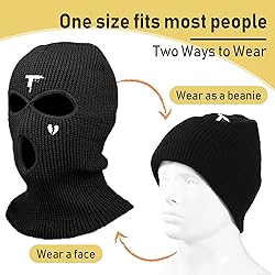3 Hole Full Face Mask Winter, Outdoor Sports Full